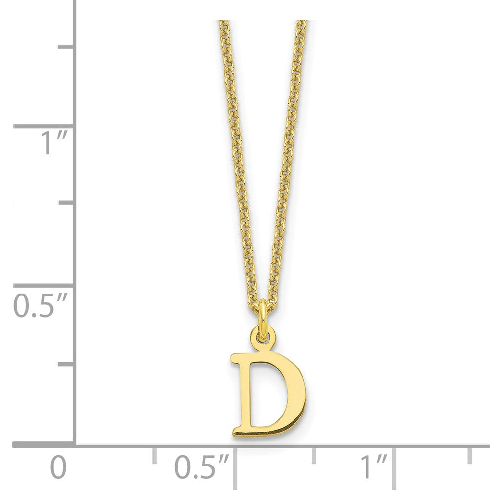 10k Cut-out Letter D Initial 18 inch Necklace