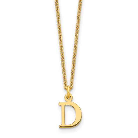 10k Cut-out Letter D Initial 18 inch Necklace