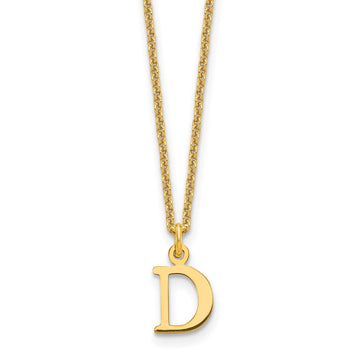 10k Cut-out Letter D Initial 18 inch Necklace