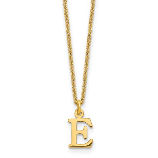 10k Cut-out Letter E Initial 18 inch Necklace