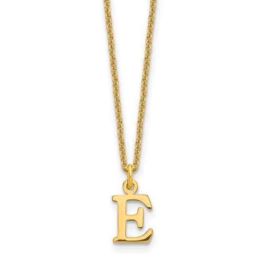 10k Cut-out Letter E Initial 18 inch Necklace