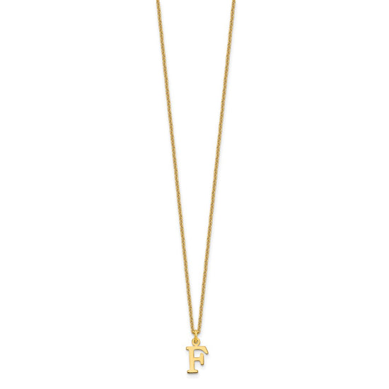 10k Cut-out Letter F Initial 18 inch Necklace