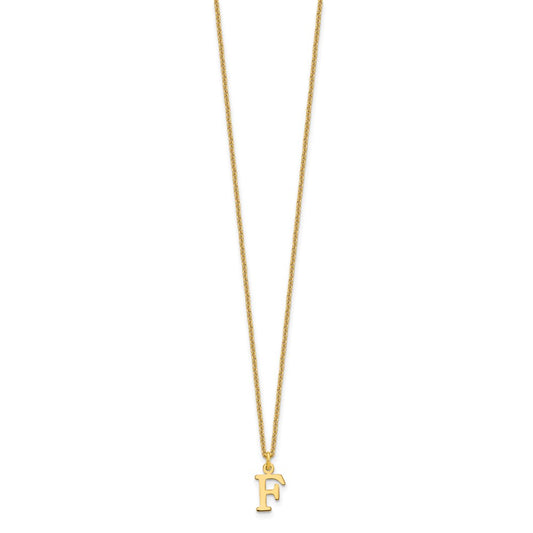 10k Cut-out Letter F Initial 18 inch Necklace