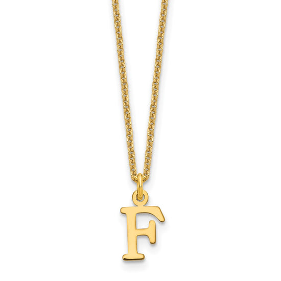 10k Cut-out Letter F Initial 18 inch Necklace