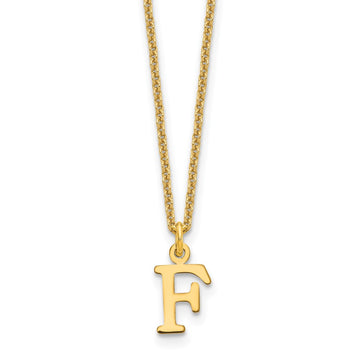 10k Cut-out Letter F Initial 18 inch Necklace