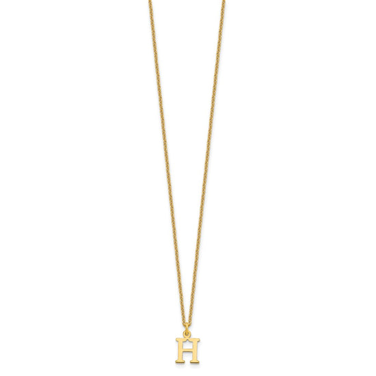 10k Cut-out Letter H Initial 18 inch Necklace