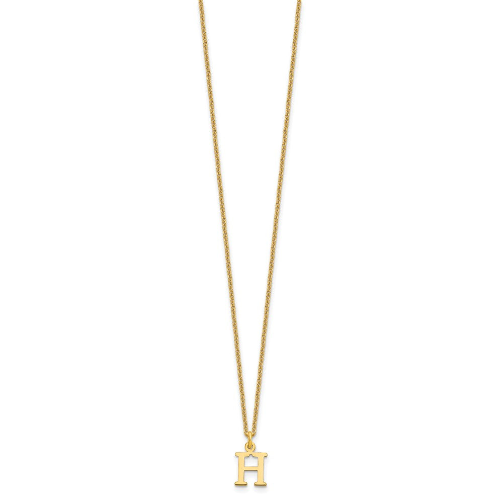 10k Cut-out Letter H Initial 18 inch Necklace