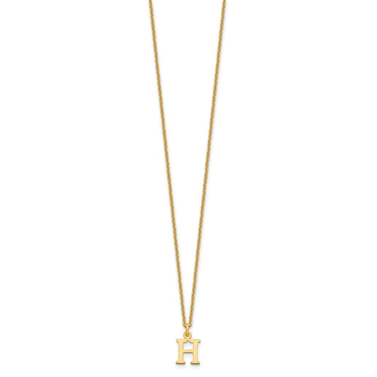10k Cut-out Letter H Initial 18 inch Necklace
