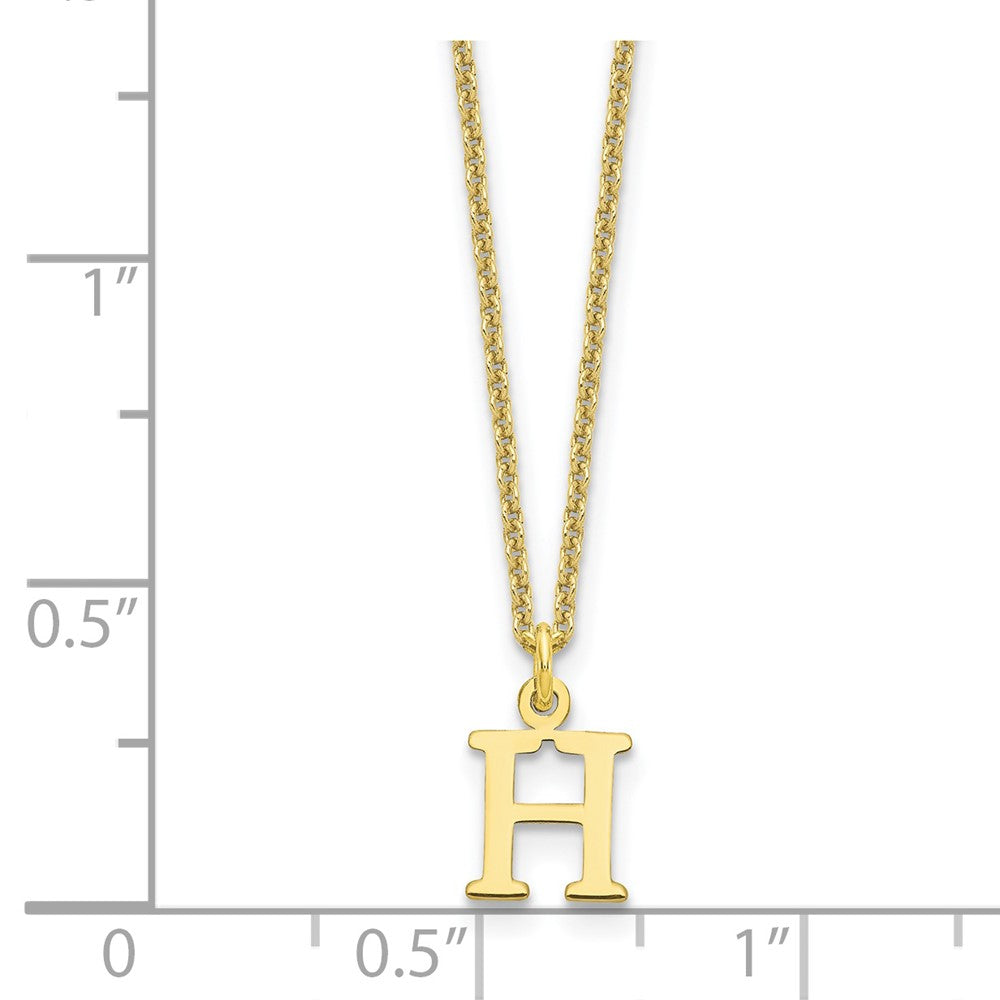 10k Cut-out Letter H Initial 18 inch Necklace