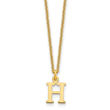 10k Cut-out Letter H Initial 18 inch Necklace
