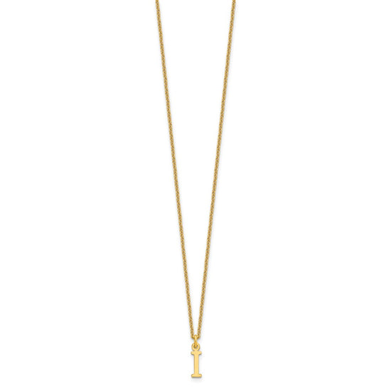 10k Cut-out Letter I Initial 18 inch Necklace