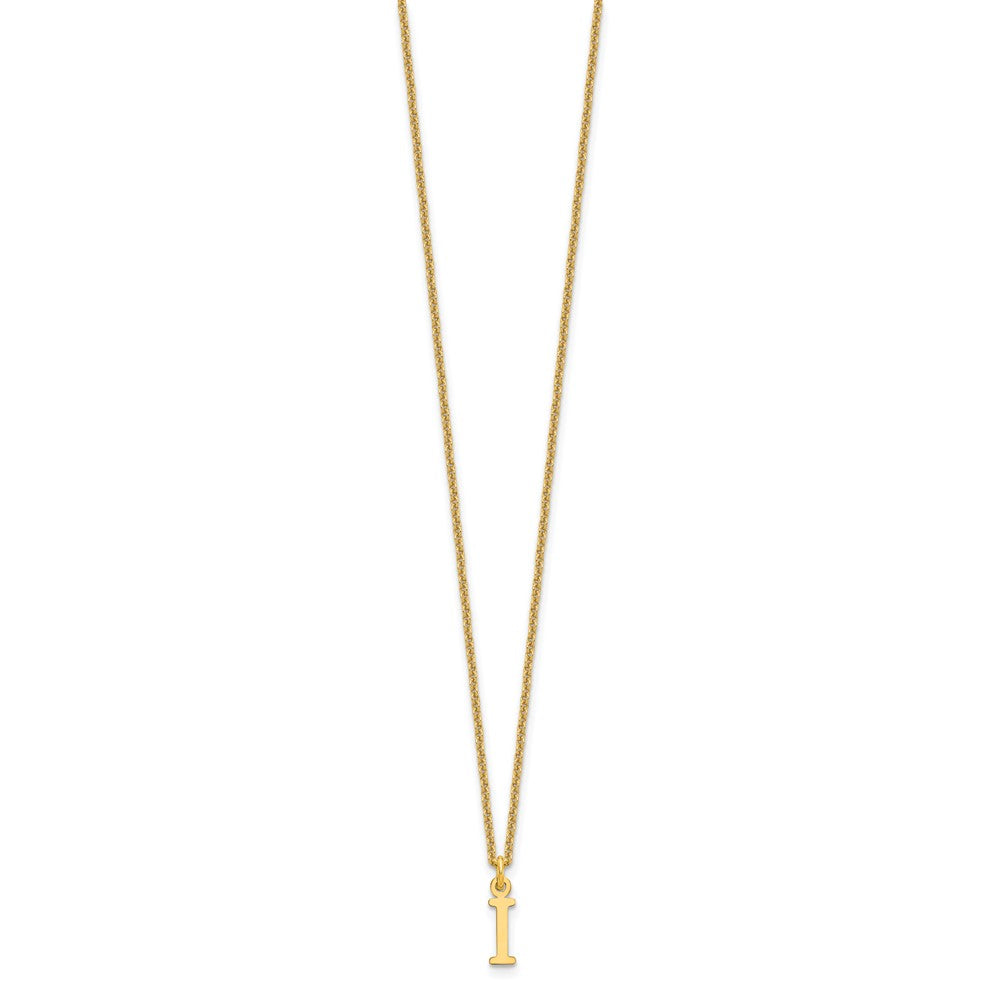10k Cut-out Letter I Initial 18 inch Necklace