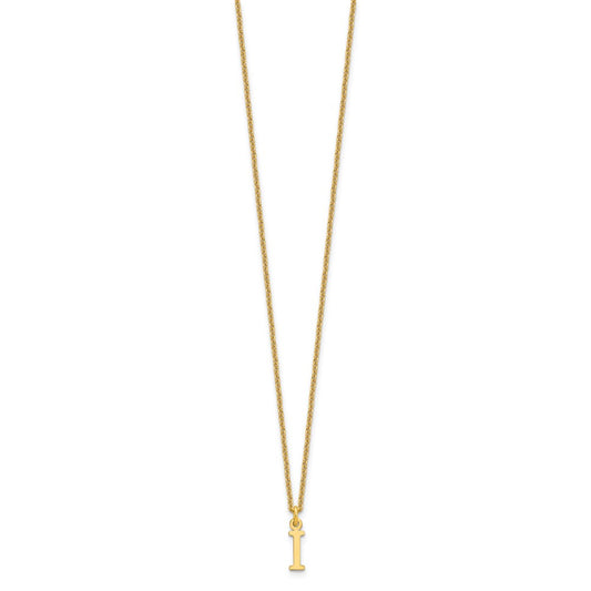 10k Cut-out Letter I Initial 18 inch Necklace