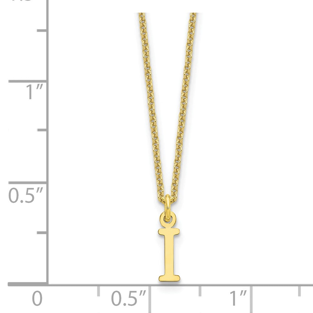 10k Cut-out Letter I Initial 18 inch Necklace