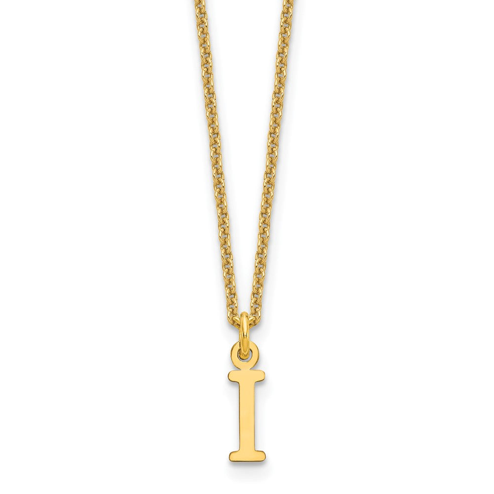 10k Cut-out Letter I Initial 18 inch Necklace