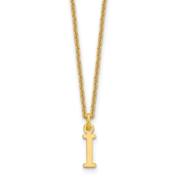 10k Cut-out Letter I Initial 18 inch Necklace
