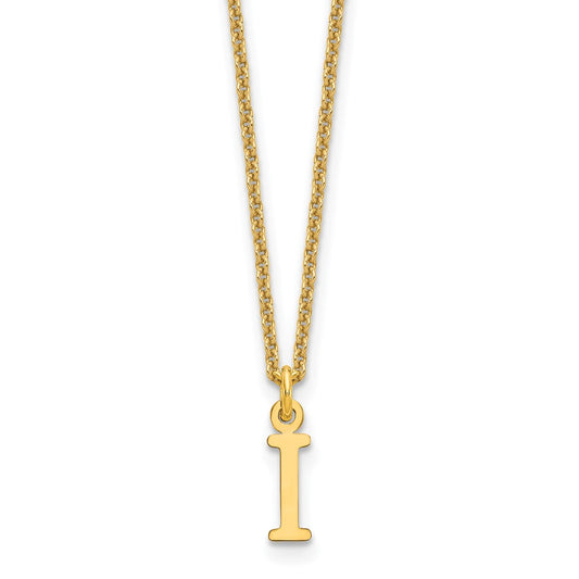 10k Cut-out Letter I Initial 18 inch Necklace