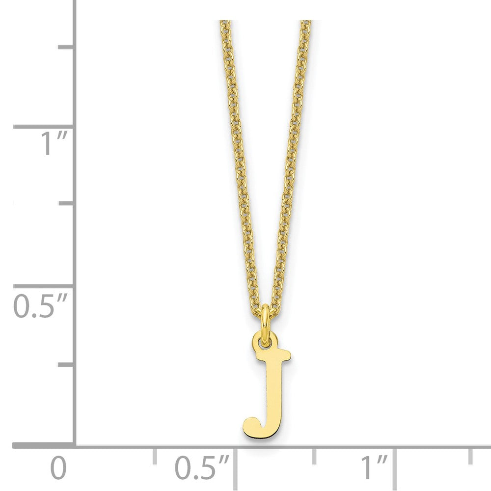 10k Cut-out Letter J Initial 18 inch Necklace