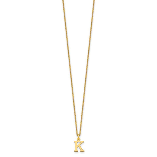 10k Cut-out Letter K Initial 18 inch Necklace