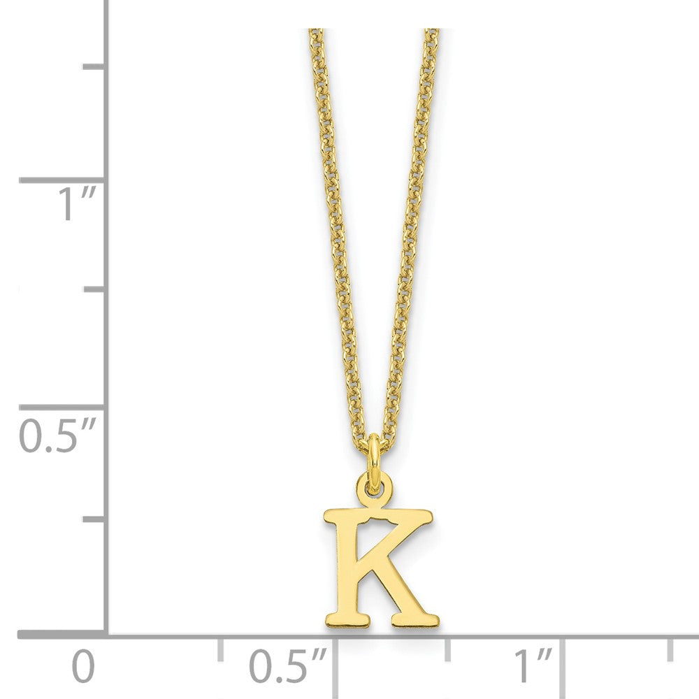 10k Cut-out Letter K Initial 18 inch Necklace