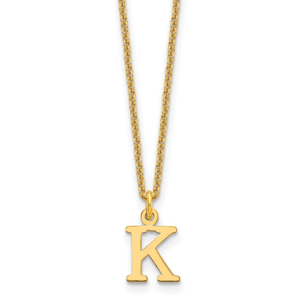 10k Cut-out Letter K Initial 18 inch Necklace