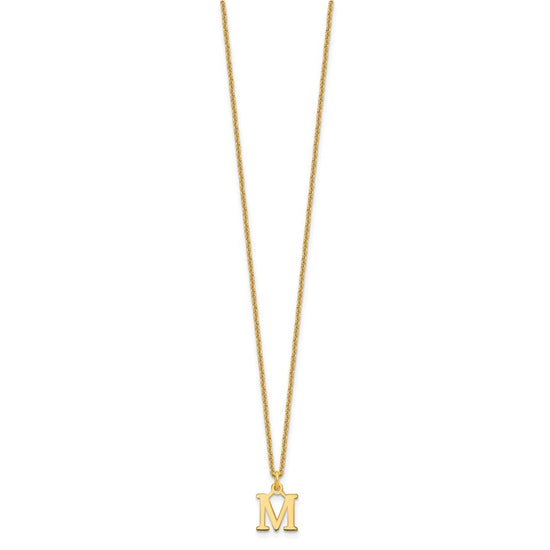 10k Cut-out Letter M Initial 18 inch Necklace
