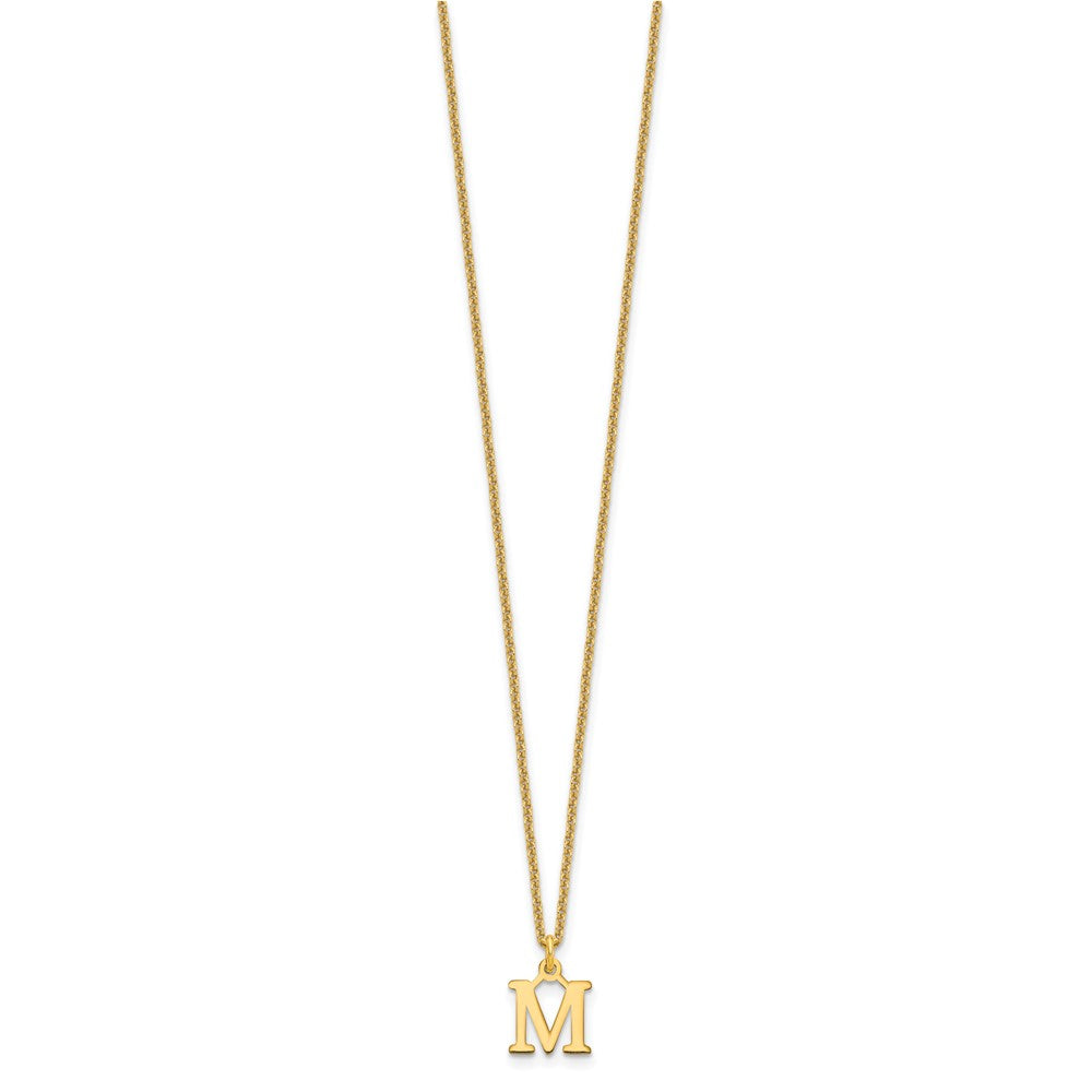10k Cut-out Letter M Initial 18 inch Necklace