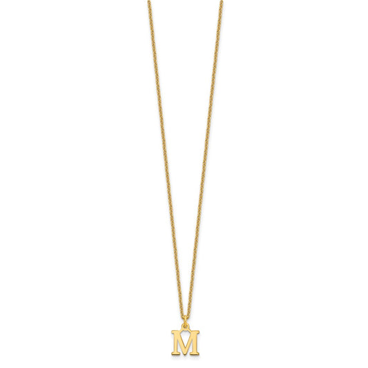 10k Cut-out Letter M Initial 18 inch Necklace