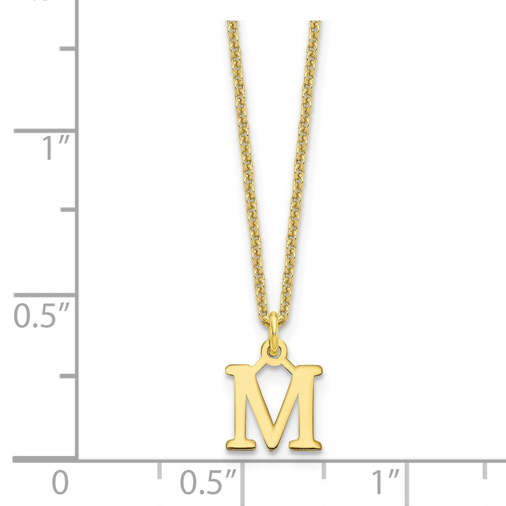 10k Cut-out Letter M Initial 18 inch Necklace