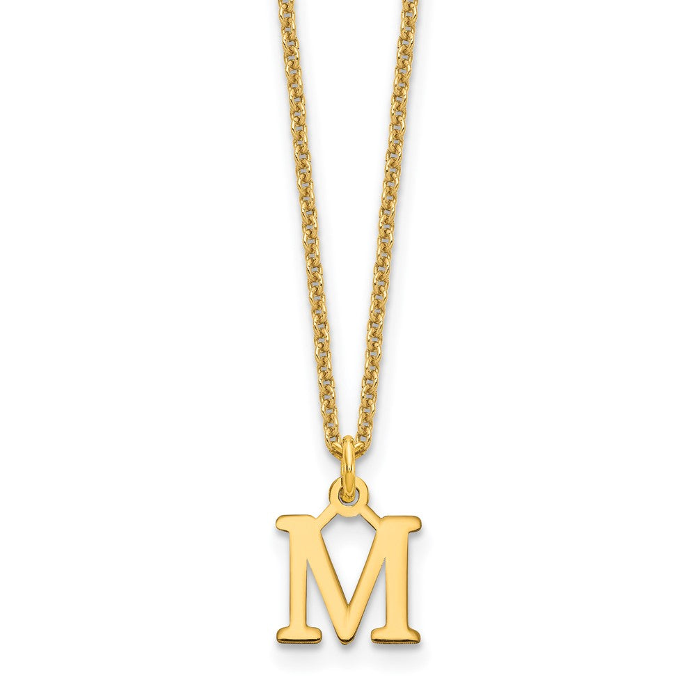 10k Cut-out Letter M Initial 18 inch Necklace
