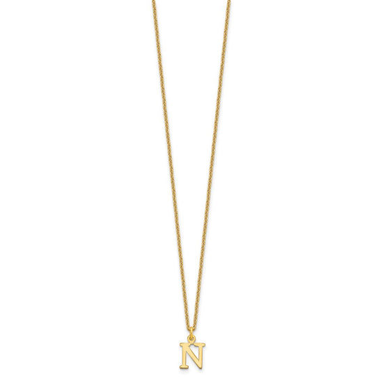 10k Cut-out Letter N Initial 18 inch Necklace