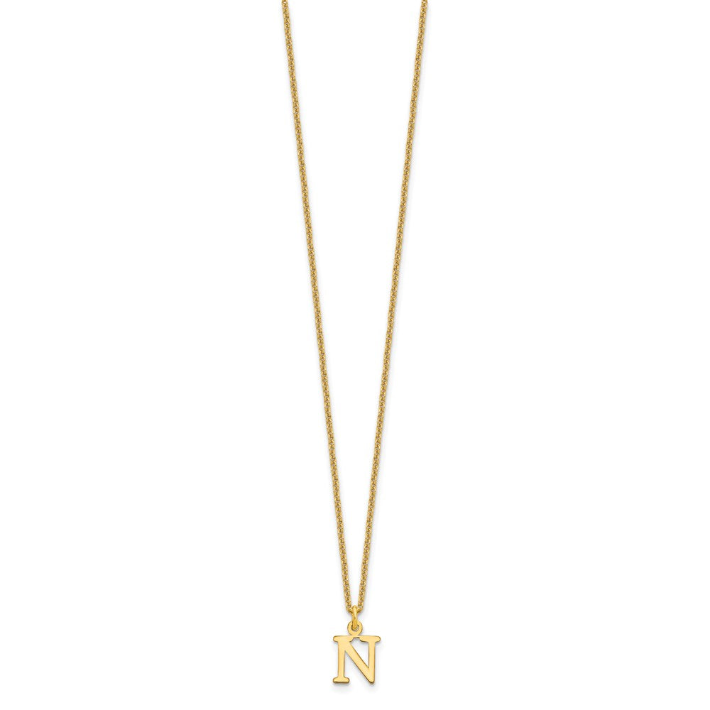 10k Cut-out Letter N Initial 18 inch Necklace