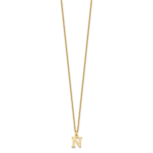 10k Cut-out Letter N Initial 18 inch Necklace