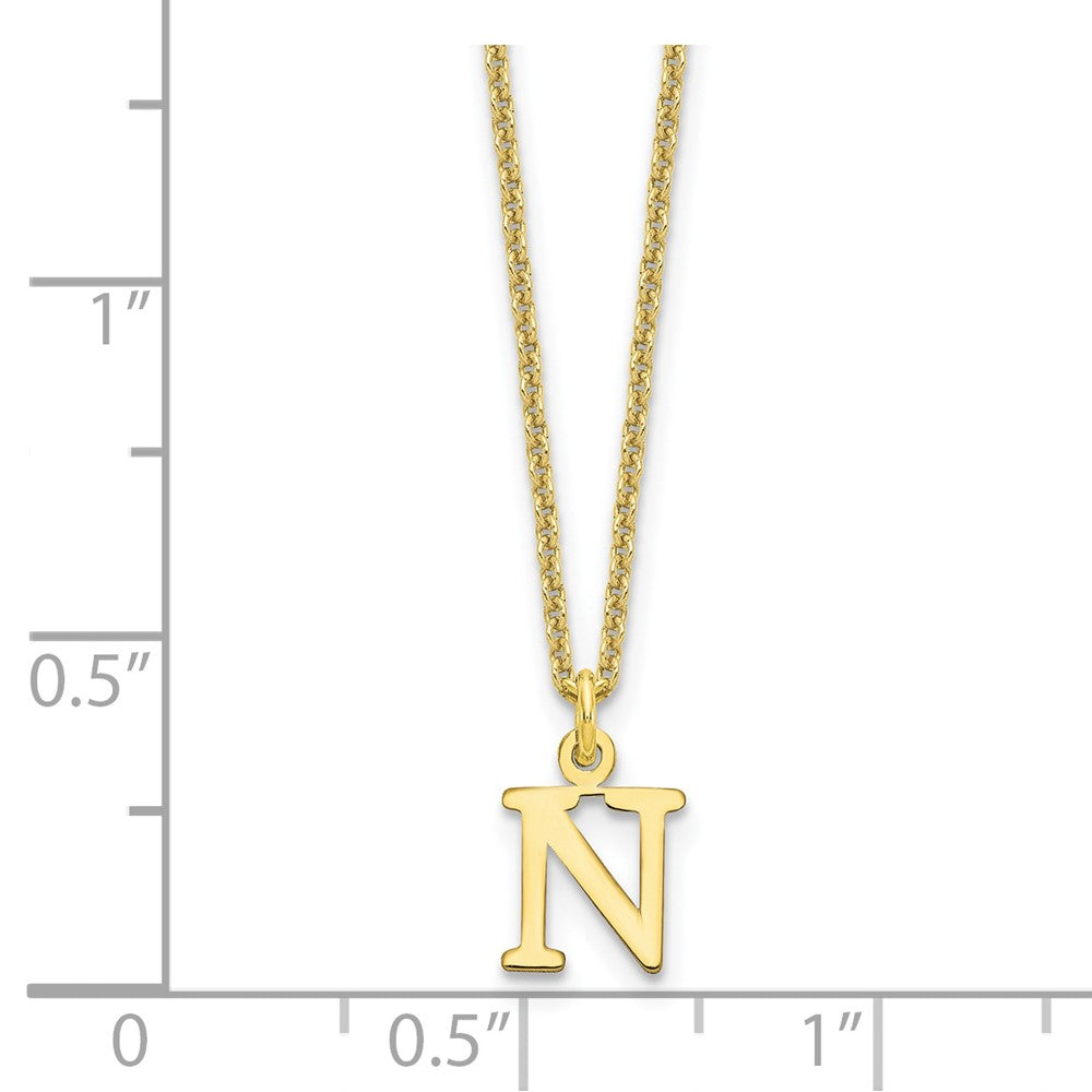 10k Cut-out Letter N Initial 18 inch Necklace
