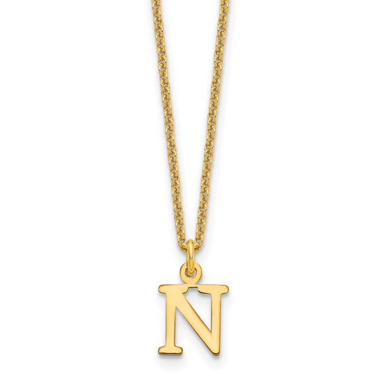 10k Cut-out Letter N Initial 18 inch Necklace