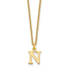 10k Cut-out Letter N Initial 18 inch Necklace