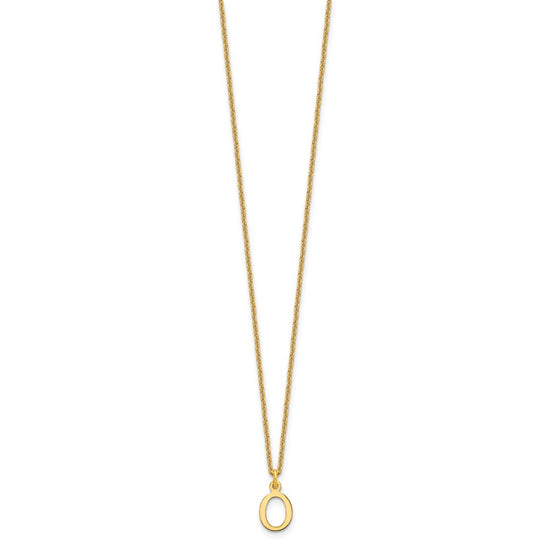 10k Cut-out Letter O Initial 18 inch Necklace