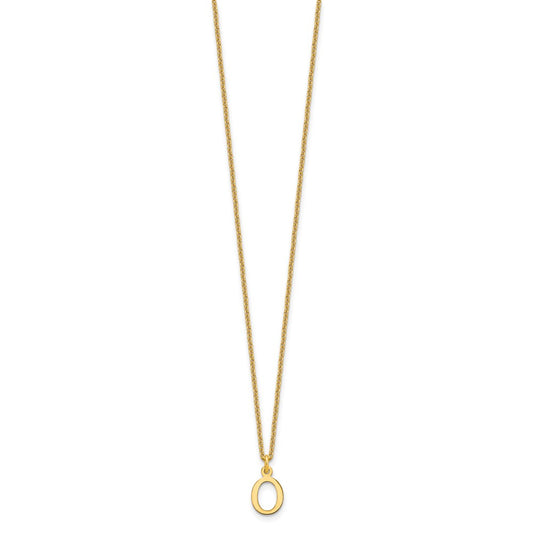 10k Cut-out Letter O Initial 18 inch Necklace
