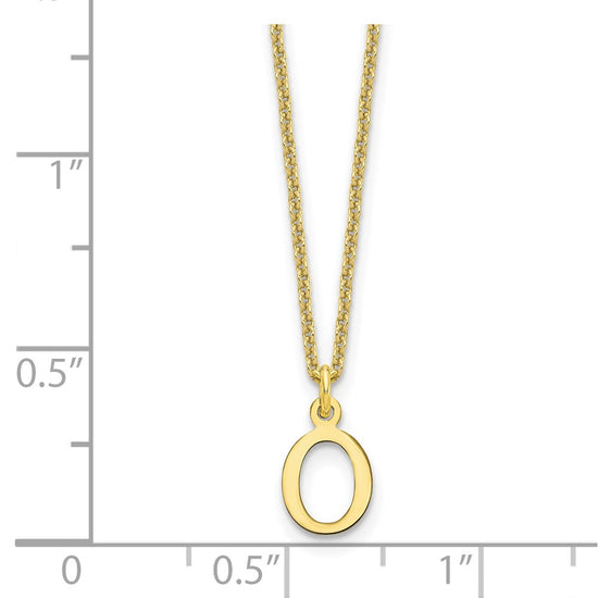 10k Cut-out Letter O Initial 18 inch Necklace