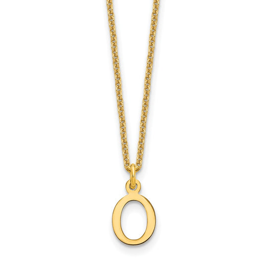 10k Cut-out Letter O Initial 18 inch Necklace