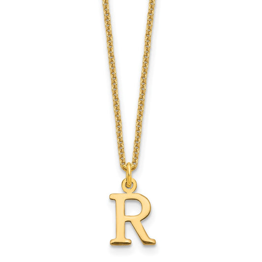 10k Cut-out Letter R Initial 18 inch Necklace