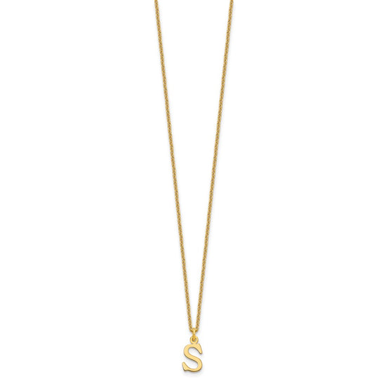 10k Cut-out Letter S Initial 18 inch Necklace