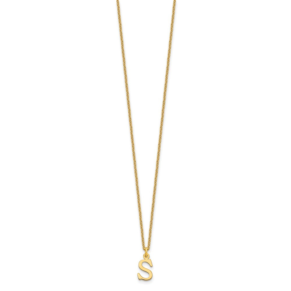 10k Cut-out Letter S Initial 18 inch Necklace