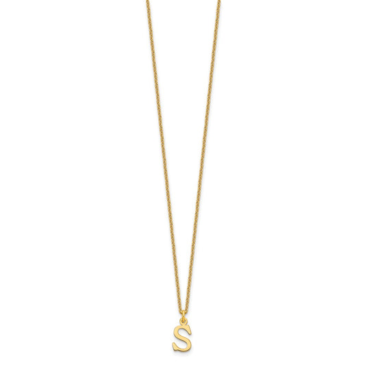 10k Cut-out Letter S Initial 18 inch Necklace