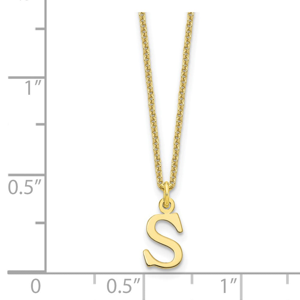 10k Cut-out Letter S Initial 18 inch Necklace