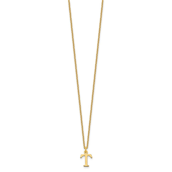 10k Cut-out Letter T Initial 18 inch Necklace