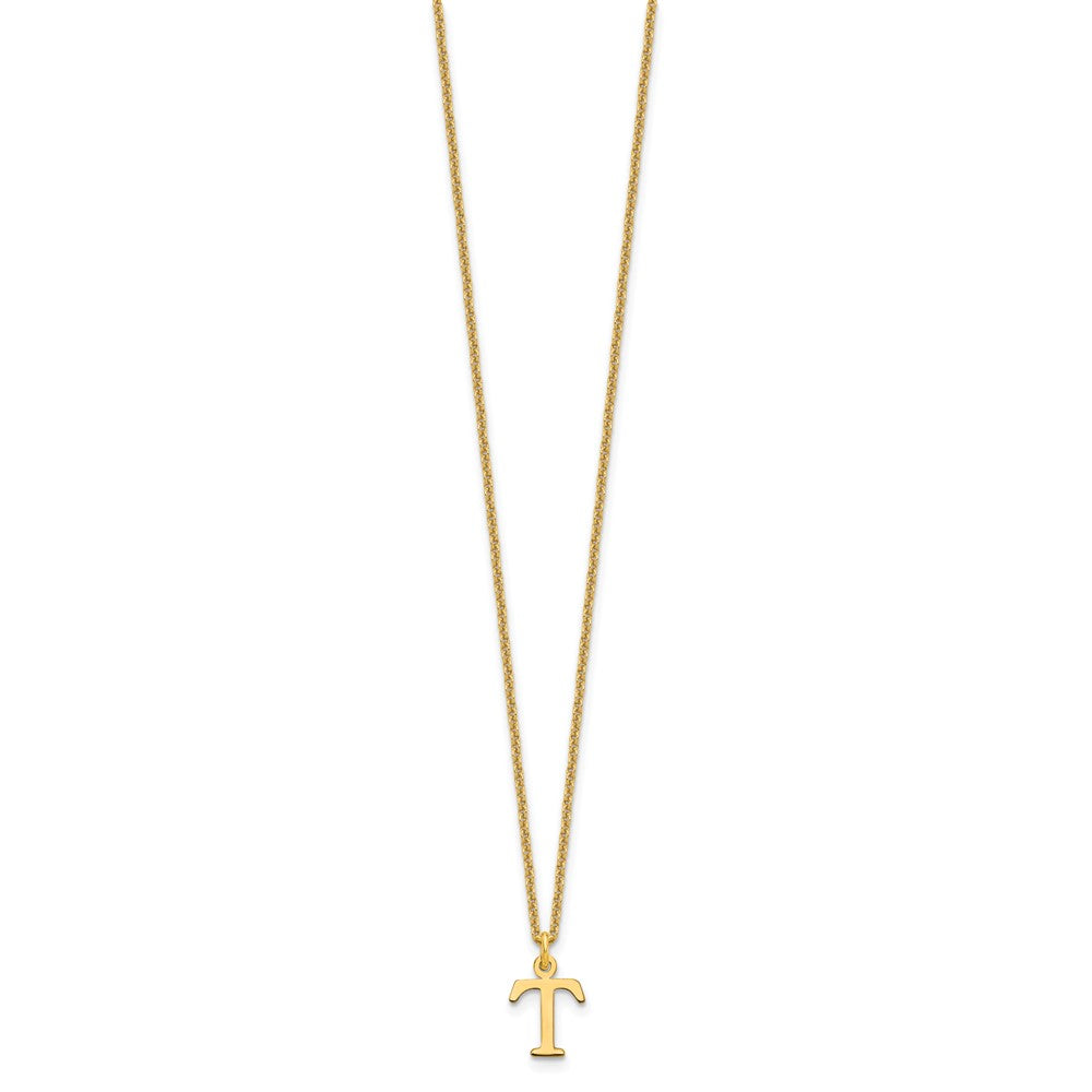 10k Cut-out Letter T Initial 18 inch Necklace