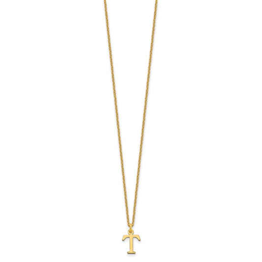 10k Cut-out Letter T Initial 18 inch Necklace