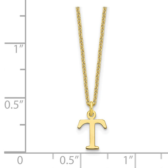 10k Cut-out Letter T Initial 18 inch Necklace