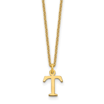 10k Cut-out Letter T Initial 18 inch Necklace
